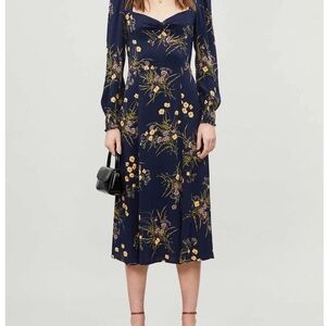Reformation Wallflower Long Sleeve Midi Dress in Mademoiselle